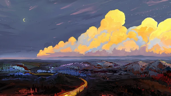 Recovered landscape artwork or wallpaper