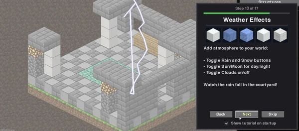 Animated gif showing weather system with rain and thunder